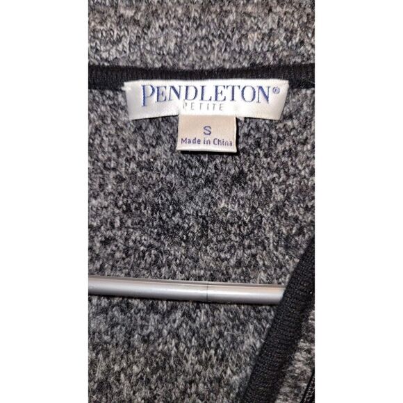 Pendleton Wool Grey Black Floral Embroidered Jacket Blazer Size S P - Picture 4 of 9